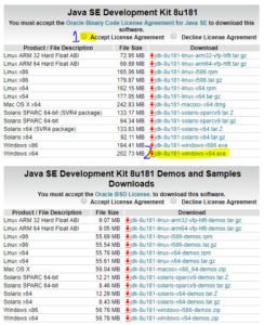 Find Java installer